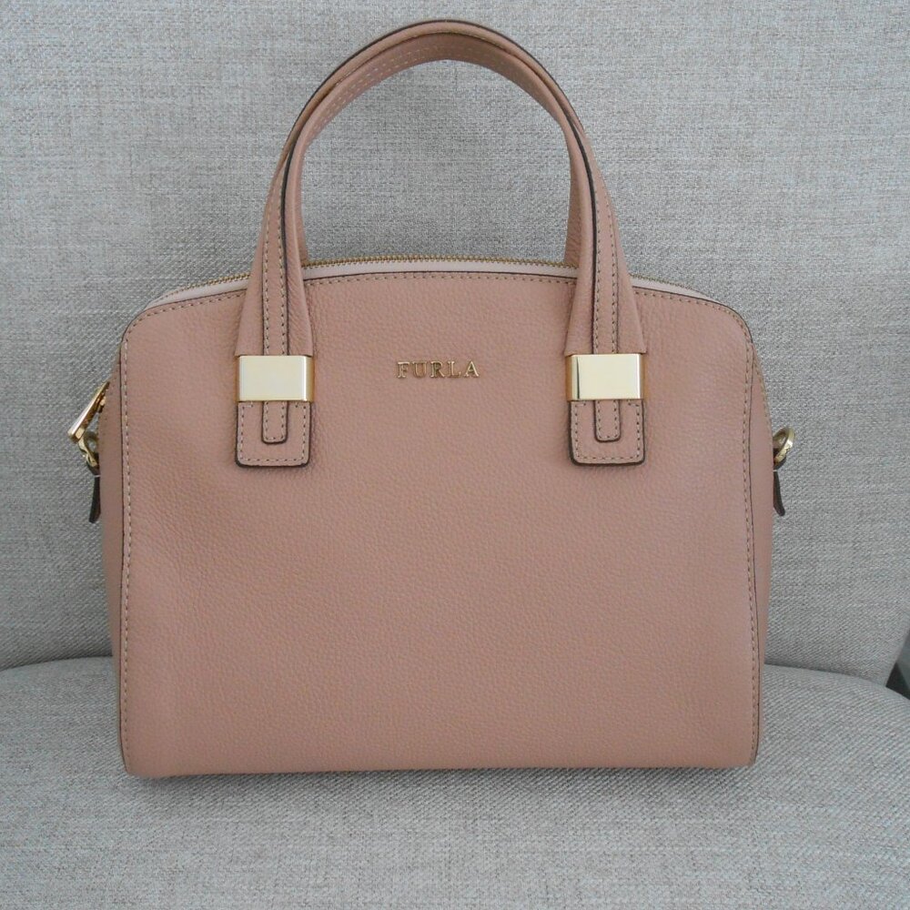 Furla Pink leather Tote Crossbody bag Medium Size